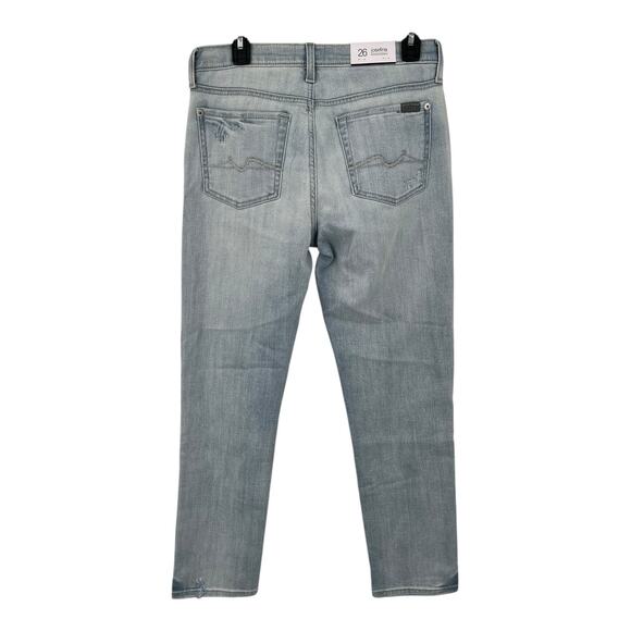 7 For All Mankind Jeans Josefina feminine boyfriend light blue size 26 - Picture 3 of 6